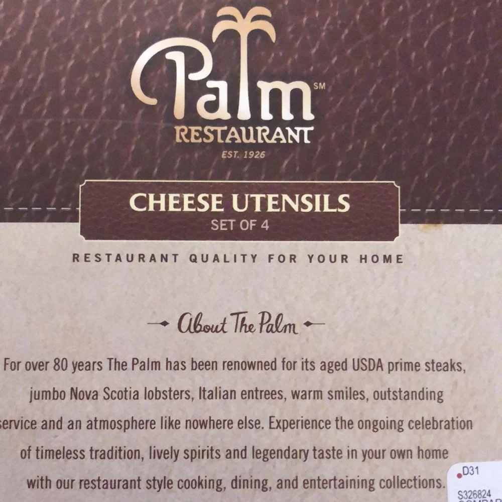 PALM CHEESE UTENSILS •NWT